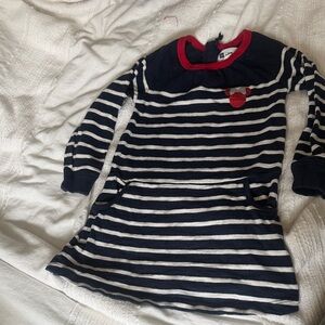 Disney Gap 4T Girls Striped Navy and White Long Sleeve Dress